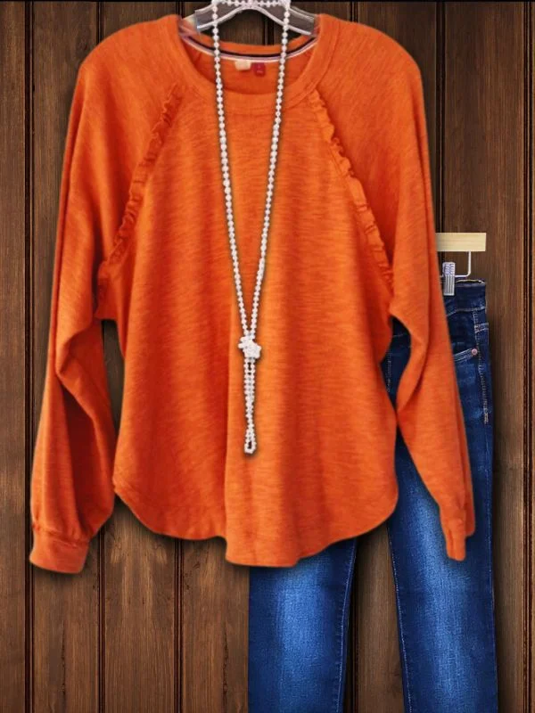 Long Sleeve Shirt in Burnt Orange