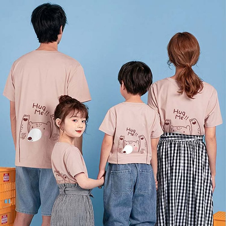 Panda Letter Print Family Matching T-shirt - Modakawa Modakawa