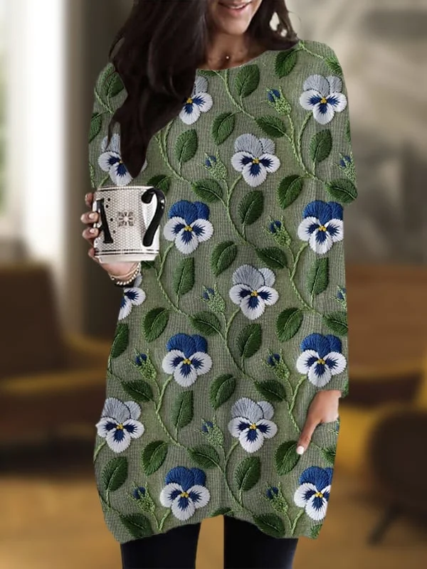 Women's Floral Graphic Print Casual Long Sleeve Top