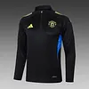2025/2026 Manchester United Half-Pull Training Suit Black Football Shirt 1:1 Thai Quality