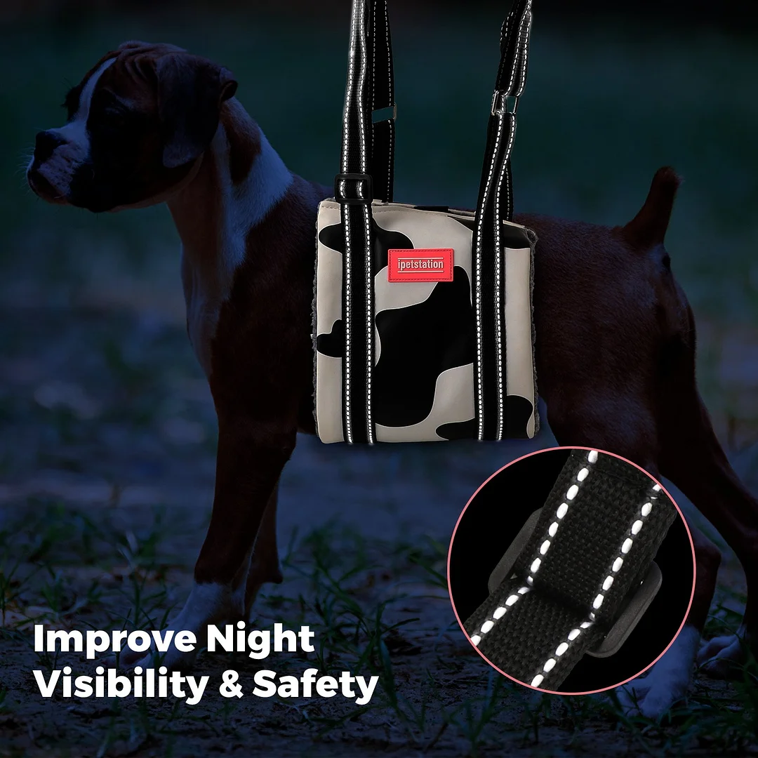 Dog Lift Harness Large Small Medium Sized Dogs,Dog Sling Support Harness Rear for Back Legs Senior Assist Hip Recovery Black White (S)