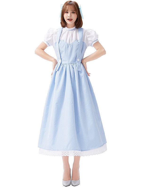 The Wizard Of OZ Costumes Dorothy Blue Dress-elleschic