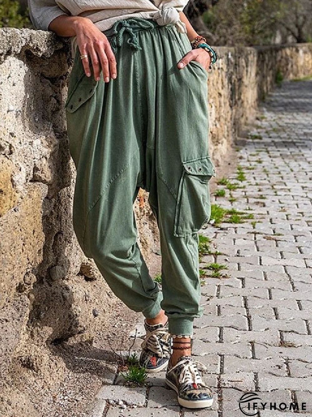 Casual  Pockets Solid Pants | IFYHOME