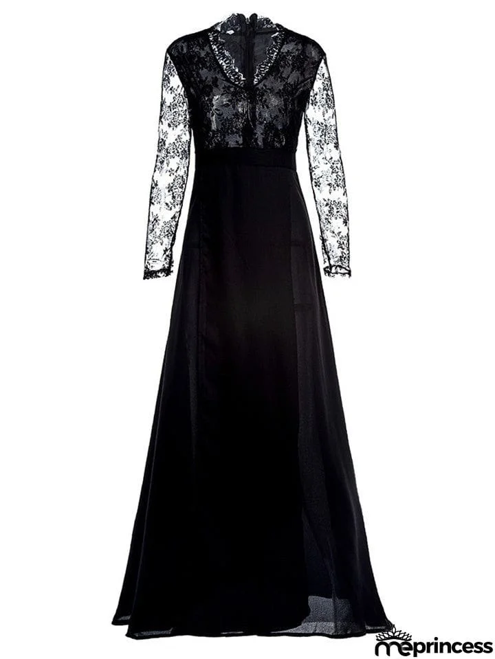 Exquisite Fitted Waist Embroidery High Slit Dress for Prom