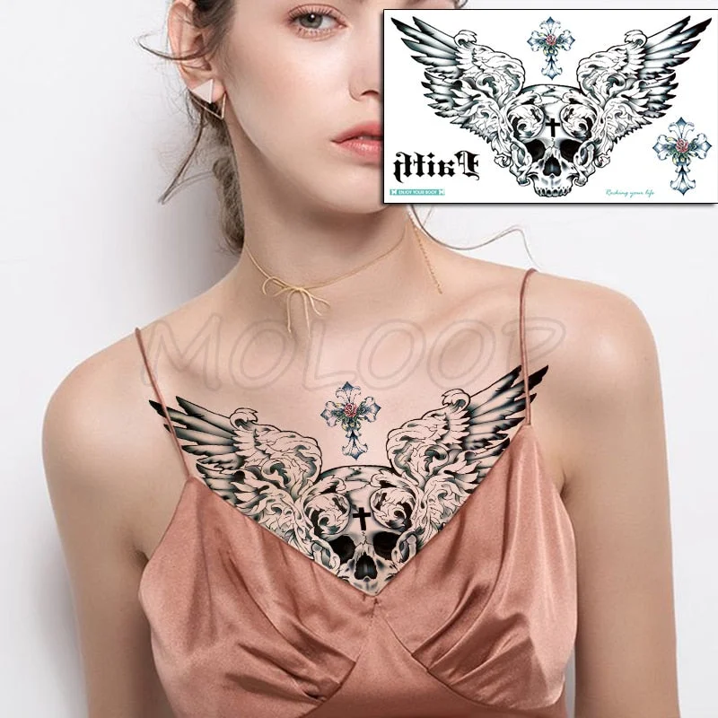 Temporary Tattoo Sticker Plant Leaf Flower Like Butterfly Sexy Chest Back Fake Tatoo Waterproof Flash Tatto Art for Woman Girl