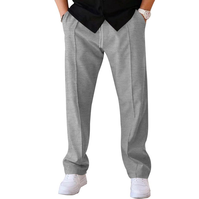 Hedirax fall hiking outfits for women Oversized Men Wide Leg Loose Pants Casual Summer Male High Elastic Waist Pocket Solid Full Trousers CBFS-YY133-C