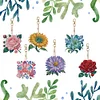 (US Only)6Pcs DIY Flower Special Shape 5D Diamond Art Keychain for Birthday Gift