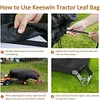 420D Oxford Cloth Garden Leaf Bag Leaf Collection Catcher for Riding Lawn Mowers