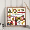 >SALE<Embroidery Cotton Thread 16CT Printed Four Seasons of Winter Cross Stitch24x24cm