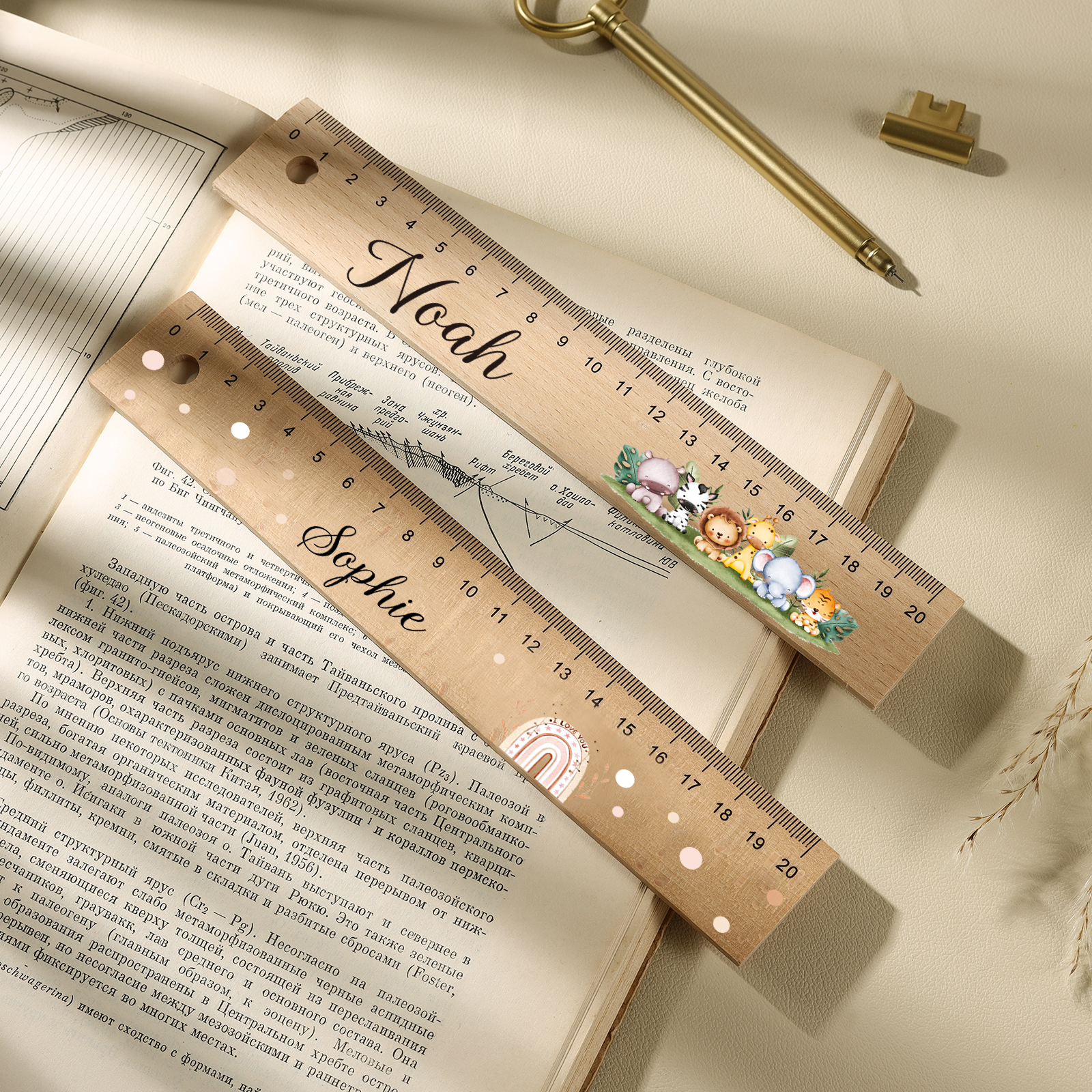 Custom 1 Name Ruler Wooden Ruler Back To School Gift for Boys Girls-Jessemade AU