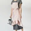 2018 New Women Pocket Home Ruffle Apron Linen Kitchen Dress Dining Cotton Cooking