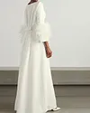 Reign Feather-Trimmed Crepe Gown