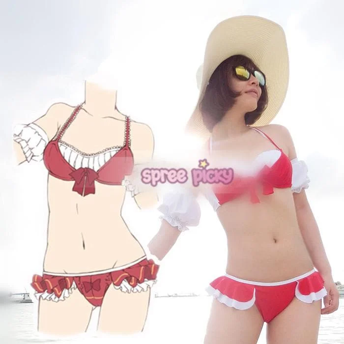 S/M/L CardCaptor Sakura Red Bikini Swimsuit Underwear Set SP153788