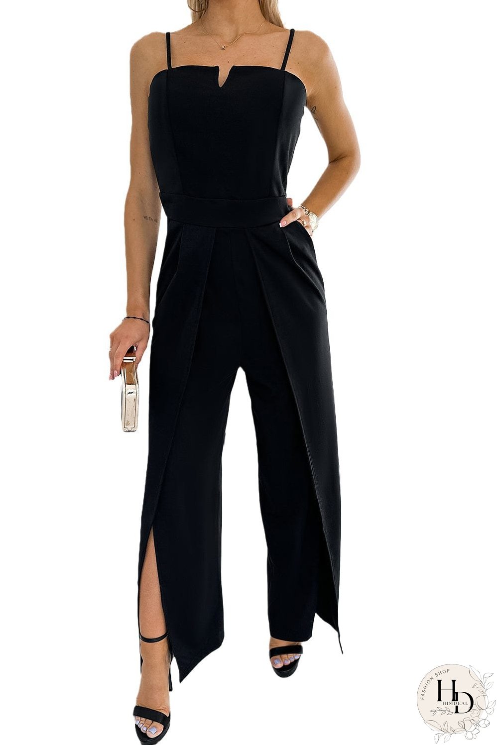 Statement Jumpsuit with High Slit