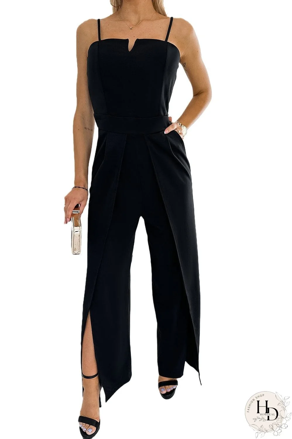 Statement Jumpsuit with High Slit