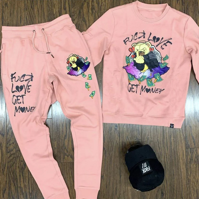 Fashion casual round neck long sleeve printing suit