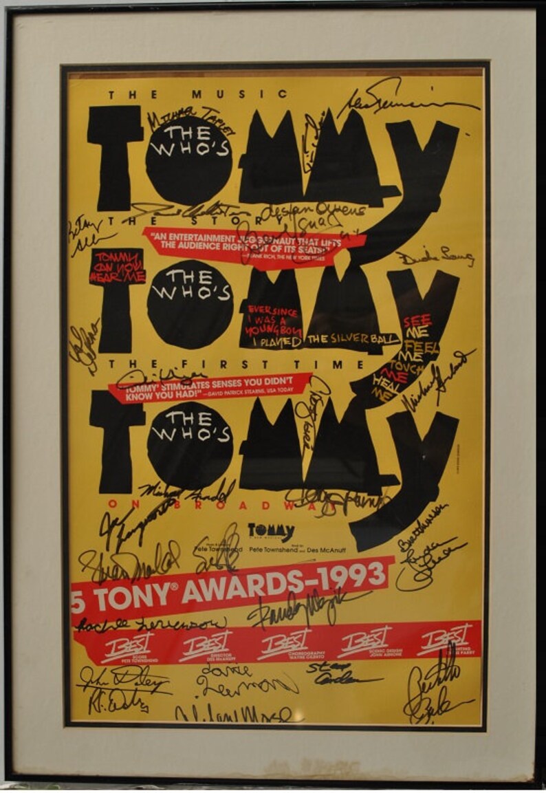 THE WHO TOMMY Musical Signed Broadway Poster x28 18 14x 26 14 wcoa