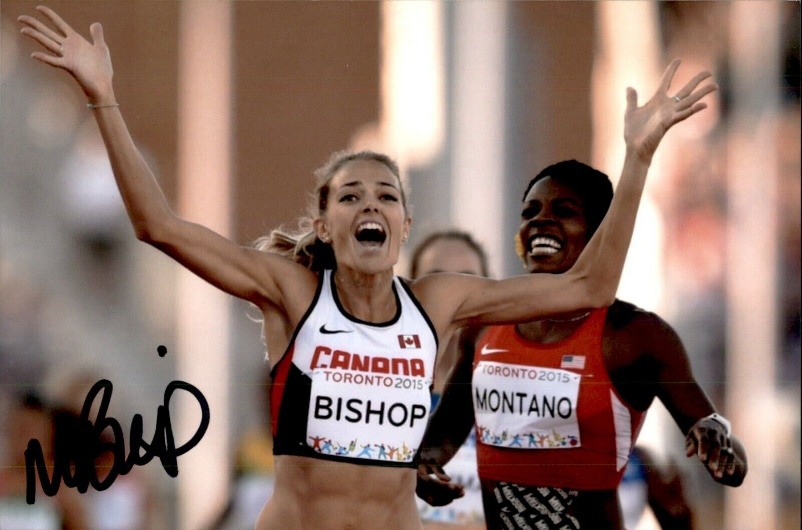 Melissa Bishop-Nriagu SIGNED 4x6 Photo Poster painting RUNNING LONDON RIO OLYMPICS TEAM CANADA 3