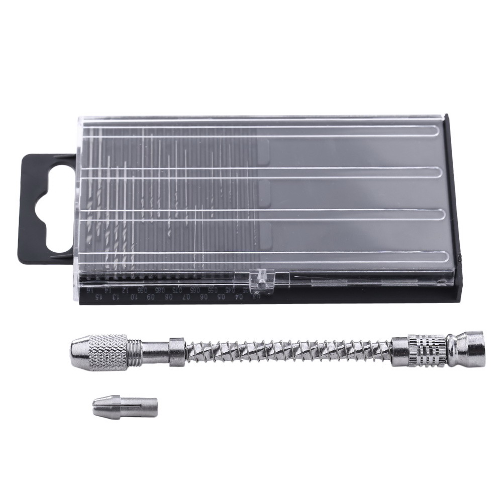 

Swivel Head Pin Vise 21 pcs HSS Micro Twist Drill bit set 0.35-1.6mm, 501 Original