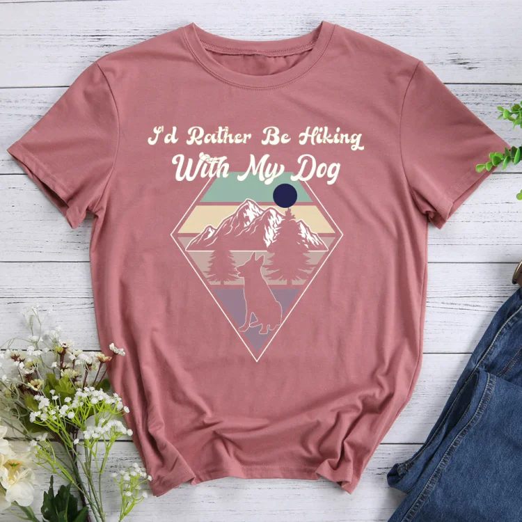 AL™  I'd rather be hiking with my dog  Hiking Tee -013262-Annaletters