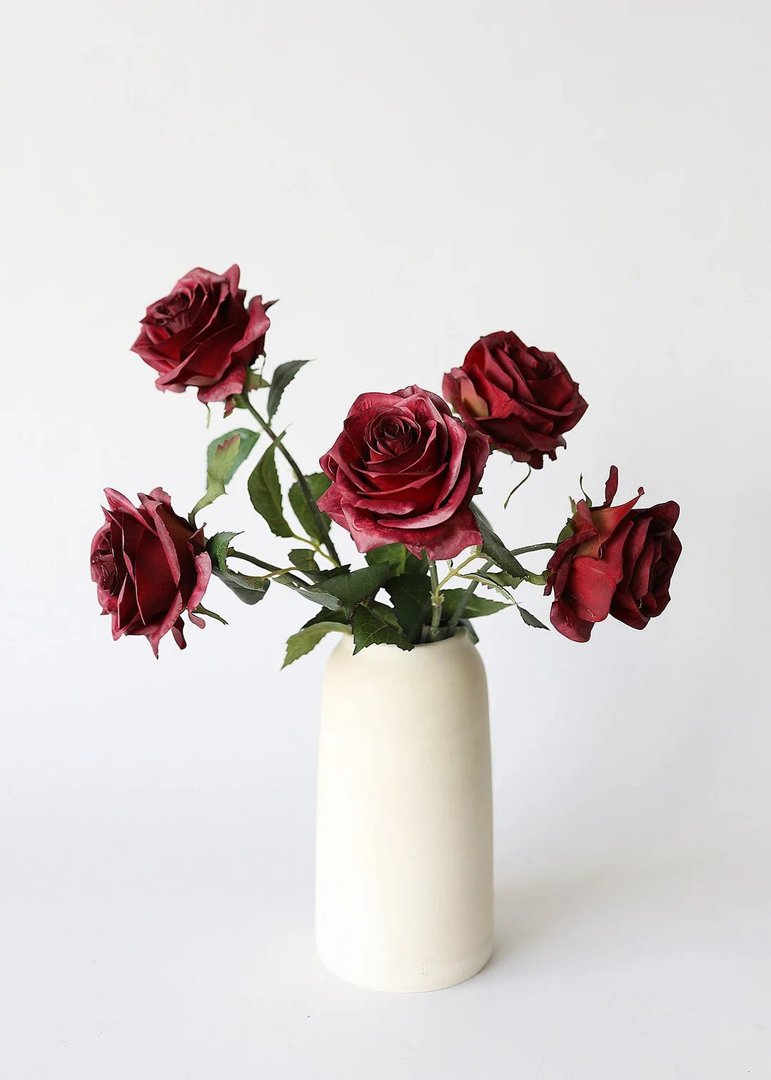 Burgundy Fake Flowers Rose - 21.5"
