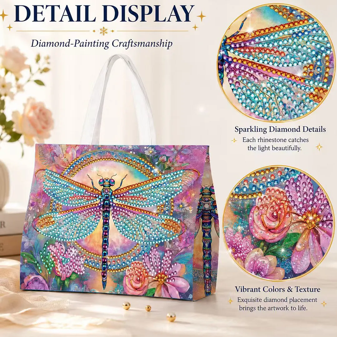 Diamond Tissue Organizer Exquisite Craftsmanship for Bathroom Bedroom Decor (Dragonfly)