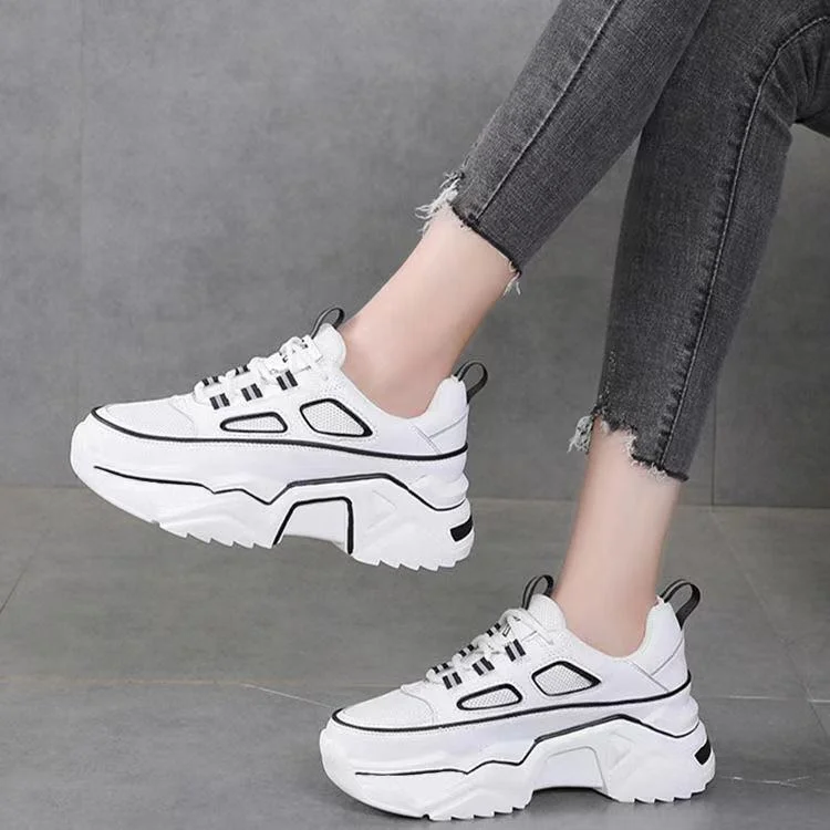 Women Sneakers White Black Designer Shoes Woman Autumn Winter Chunky Sneakers Fashion Light Dad Shoes Ladies Platform Footwear