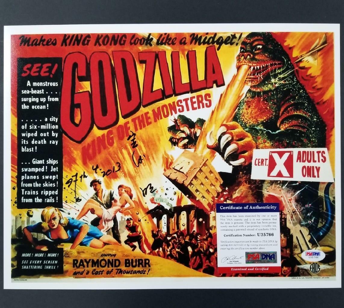 Akira Takarada signed Godzilla King of Monsters 11x14 Photo Poster painting Auto ~ PSA/DNA COA