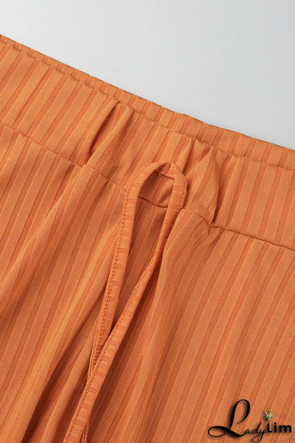 Tangerine Red Casual Solid Patchwork U Neck Plus Size Three Pieces