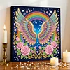 DIY Pearl Painting Angel Wings with Frame for Home Wall Decor(25x25cm)