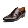 Handmade Mens Monk Strap Dress Shoes -Leather Sole