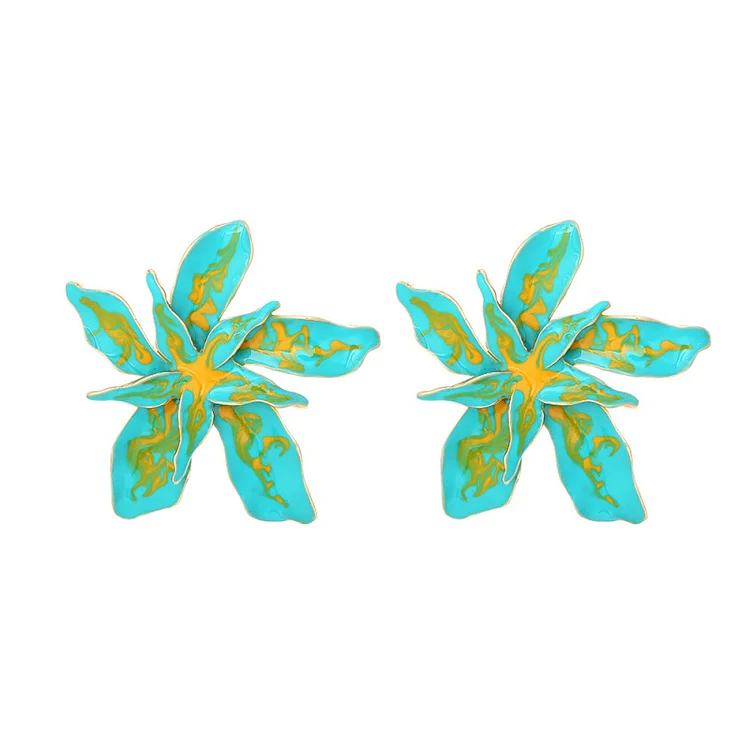 Green Flower Earrings