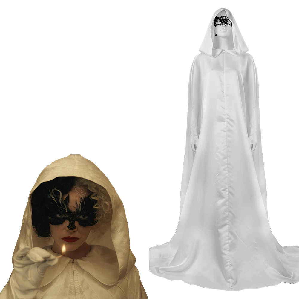 2021 Cruella White Cloak Cosplay Costume Party Suit