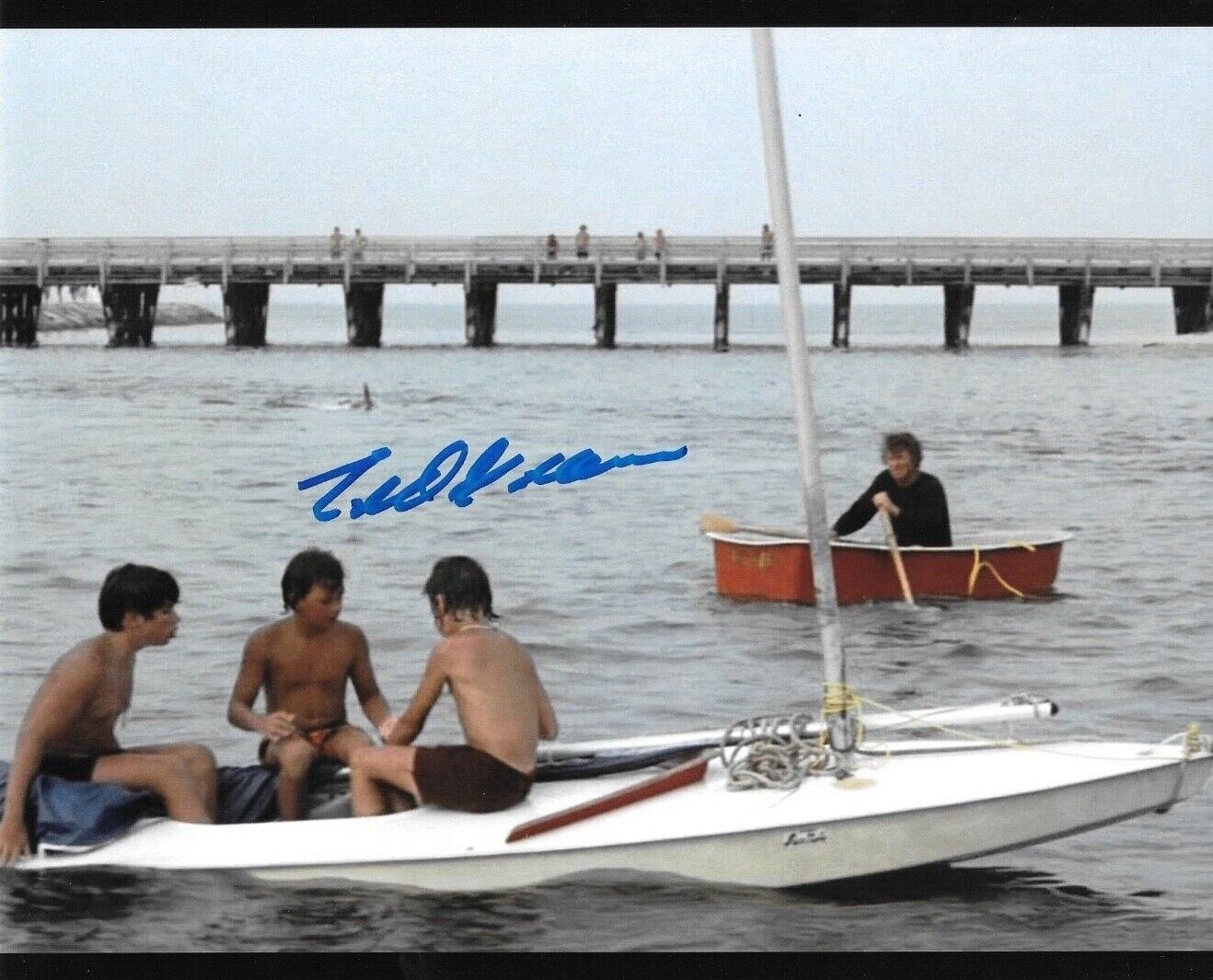 * TED GROSSMAN * signed 8x10 Photo Poster painting * JAWS * PROOF * COA * 6