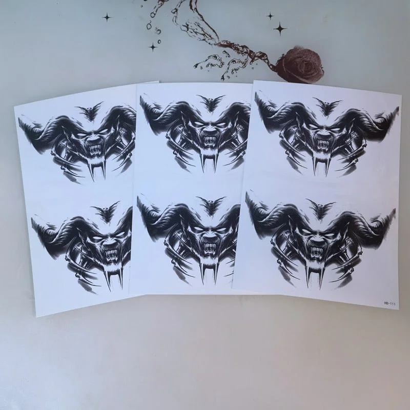 Devil Neck Tattoo Stickers Waterproof and Sweat Proof Men and Women Body Art Fake Tattoos Temporary Simulation Cool Arm Stickers