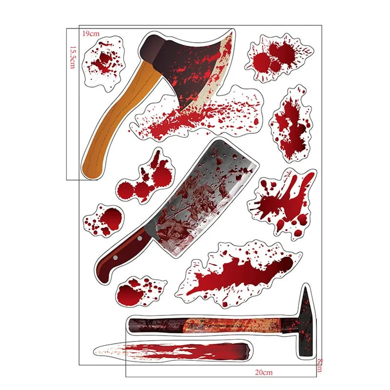 Horrible Halloween Bloody Handprint stickers Wall Window Door Home Decal Stickers Halloween Party Decoration Haunted House Prop