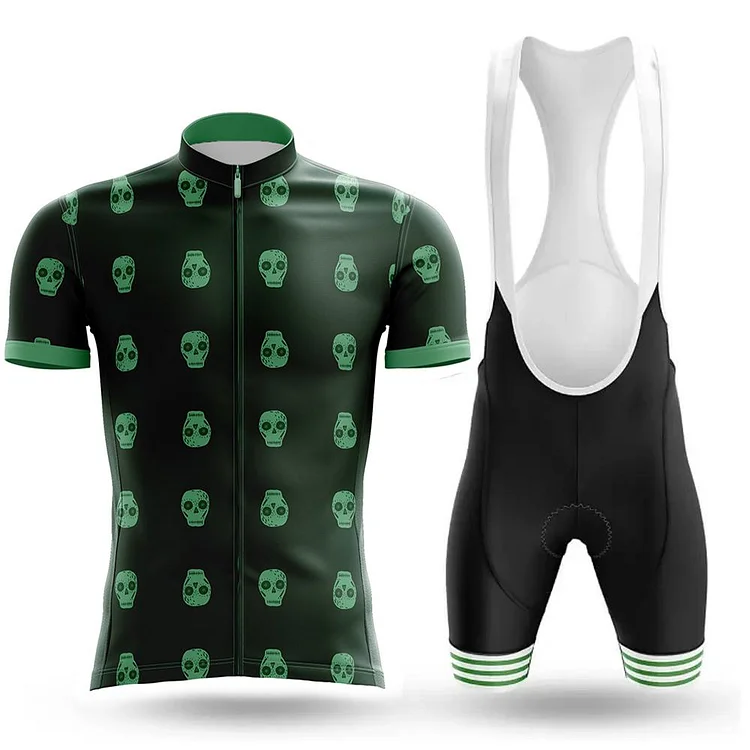 Green Skulls Men's Short Sleeve Cycling Kit