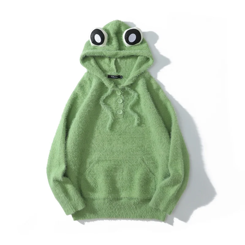 Green Hoodie The Frog Funny Pullover Top Halloween Costume Novameme