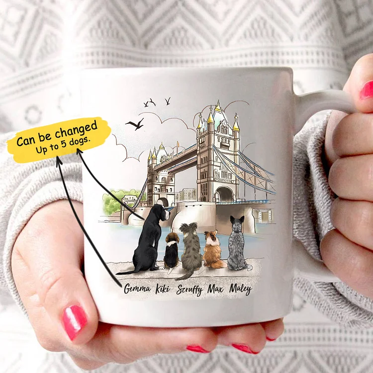 Personalized custom dog coffee mug - London - 2357-Annaletters