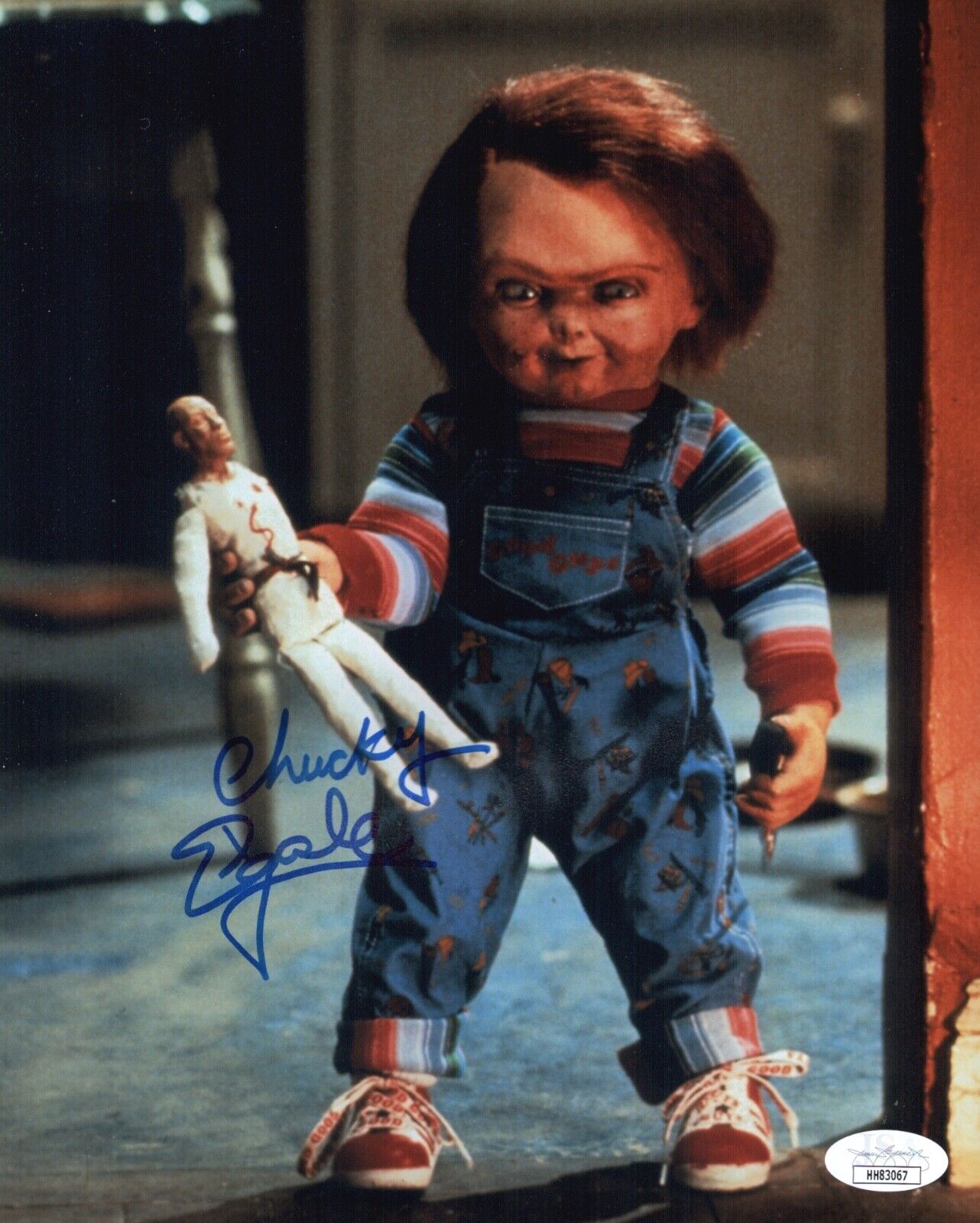 ED GALE Signed CHUCKY 8x10 Photo Poster painting Child's Play In Person Autograph JSA COA Cert