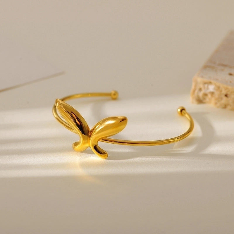 Elegant Luxurious Minimalist Butterfly 304 Stainless Steel Bangle In Bulk