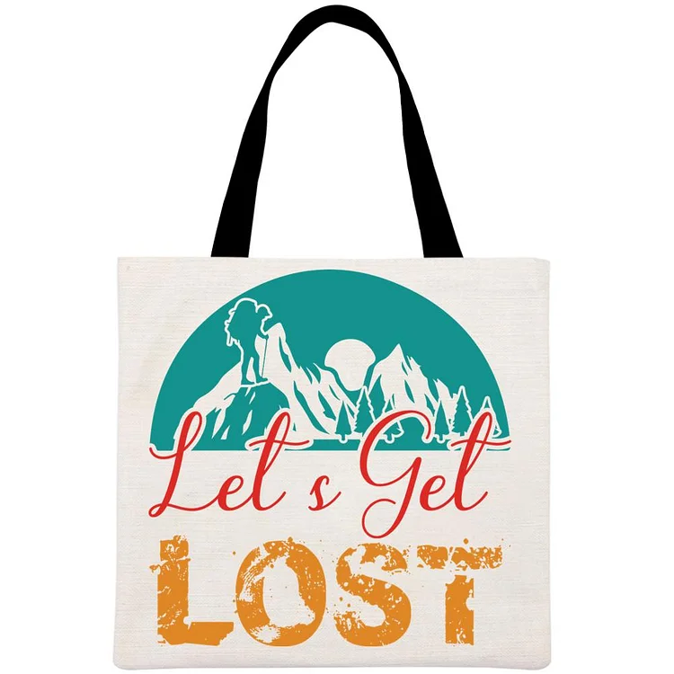 Let's Get Lost Printed Linen Bag-Annaletters