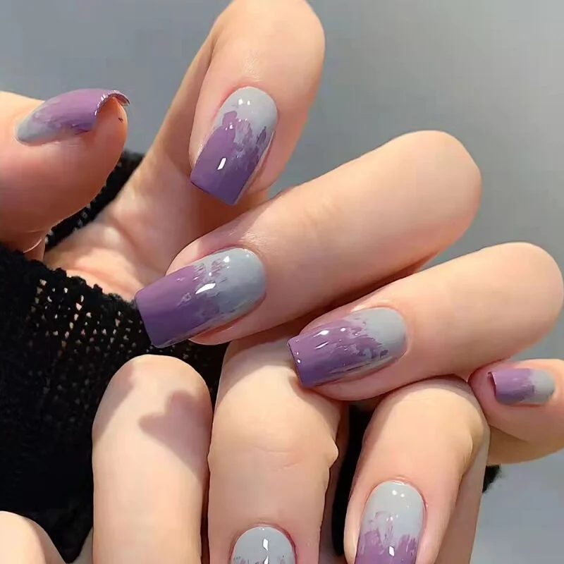 24pcs Long Glitter Fake Nails Detachable Rhinestone Decal Ballerina Faux Nail Art with Sticker Coffin False Nails Full Tips-Nail Inspo