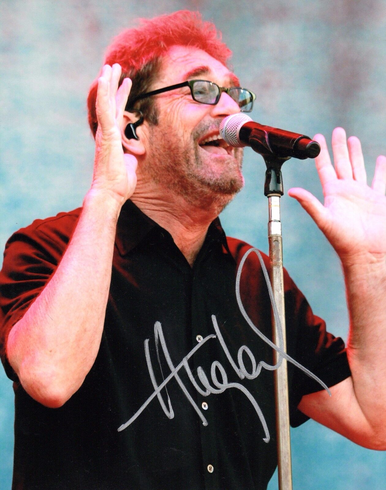 GFA Power of Love * HUEY LEWIS * Signed 8x10 Photo Poster painting PROOF H4 COA