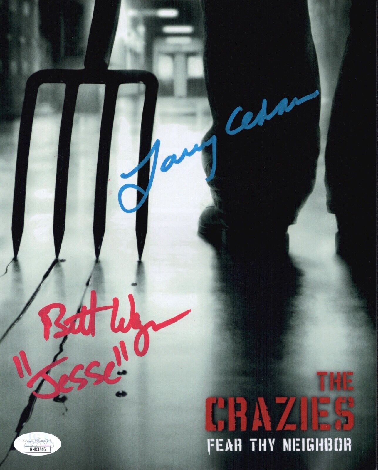 LARRY CEDAR & BRETT WAGNER Signed 8x10 Photo Poster painting THE CRAZIES Autograph JSA COA Cert