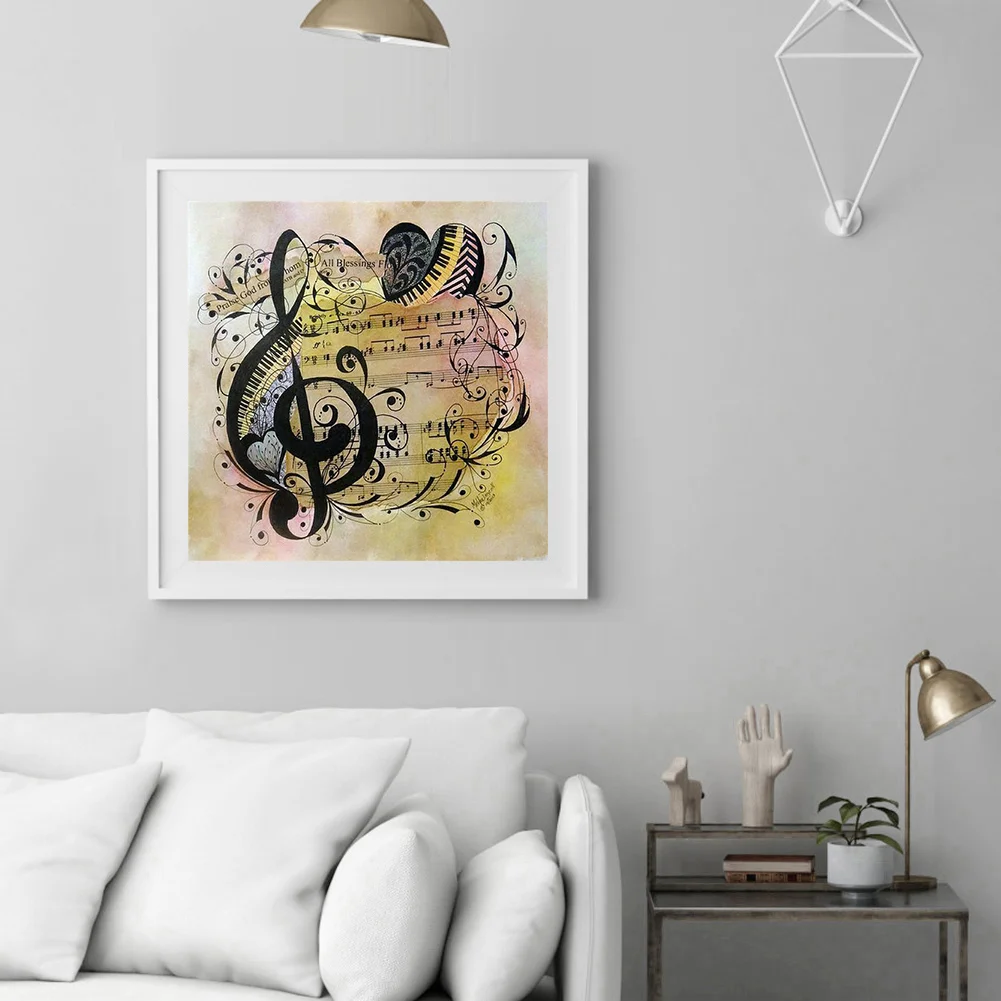 Diamond Painting - Full Round Drill - Musical Note(30*30cm)