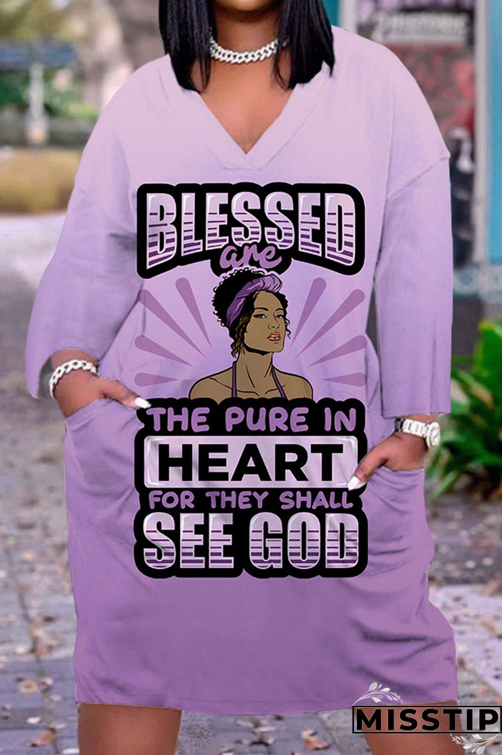 Green Yellow Casual Print Patchwork V Neck Straight Dresses