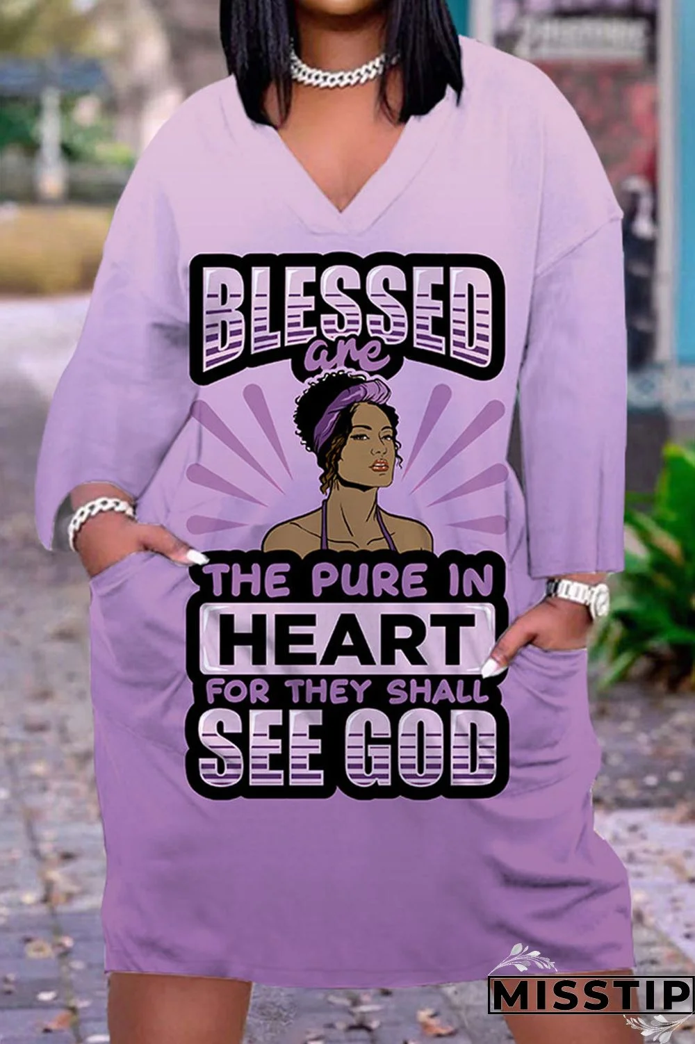 Green Yellow Casual Print Patchwork V Neck Straight Dresses