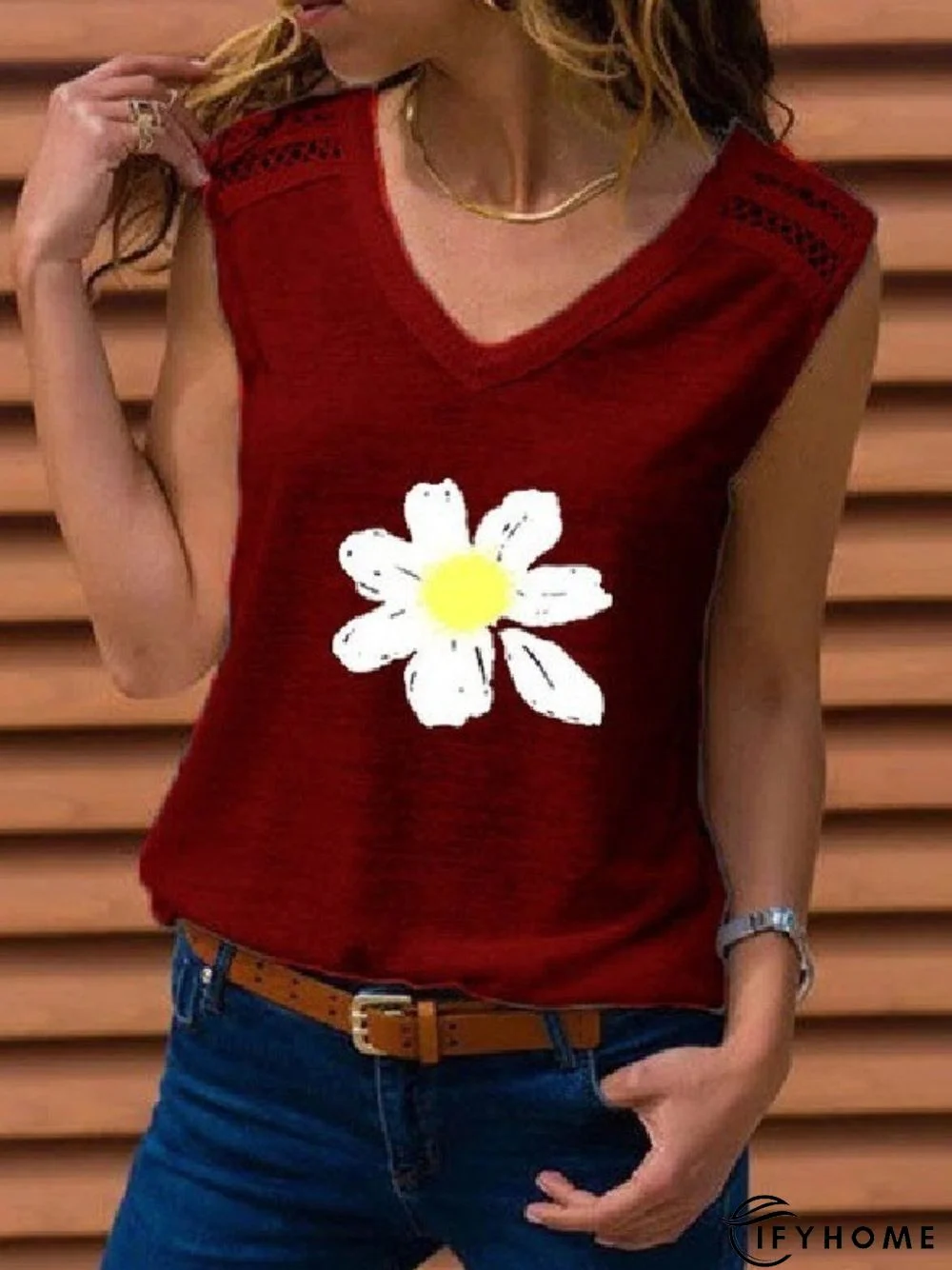 V Neck Casual Sleeveless Tops | IFYHOME