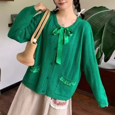 Chicfifth Sweater Women Winter Long Sleeve High Quality Autumn Vintage Top Knitted Cardigan